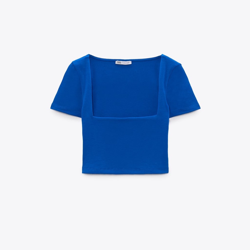ZARA Crop Top with a square cut neckline - Picture 1 of 3